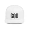 Faith Culture - GOD with Cross - Christian Snapback Hat, Flat Bill Cap for Men and Women One size White