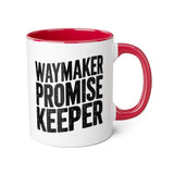 Faith Culture - Waymaker Promise Keeper - Christian Accent Coffee Mug, 11oz Red 11oz
