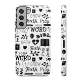 Prayer and Faith Christian Tough Phone Cases Samsung Galaxy S22 Plus Glossy