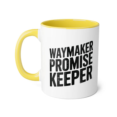 Faith Culture - Waymaker Promise Keeper - Christian Accent Coffee Mug, 11oz Yellow 11oz