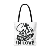 Faith Culture - Serve One Another in Love Christian Tote Bag - Galatians 5:13 Bible Verse