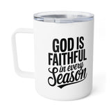 Faith Culture – God Is Faithful in Every Season – Christian Coffee and Tea Mug, 10oz