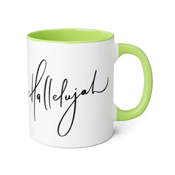Faith Culture - Hallelujah - Christian Accent Coffee Mug, 11oz Light Green 11oz
