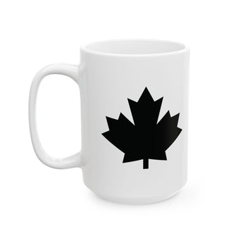 Faith Culture – Black Maple Leaf Mug – 11oz & 15oz | Bold Canadian Identity Cup 15oz