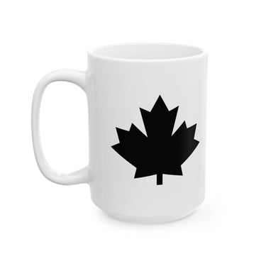 Faith Culture – Black Maple Leaf Mug – 11oz & 15oz | Bold Canadian Identity Cup 15oz