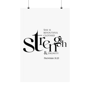 Faith Culture She Is Beyoutiful Proverbs 31:25 Christian Matte Poster | Scripture Wall Art Print