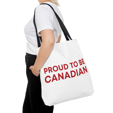 Faith Culture – Proud to Be Canadian Tote Bag | Everyday Patriot Carryall 18" × 18'' Black