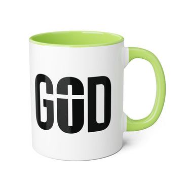 Faith Culture - GOD of the Cross - Christian Accent Coffee Mug, 11oz Light Green 11oz
