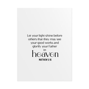 Let Your Light Shine Christian wall poster, 18 × 24 inches, inspired by Matthew 5:16