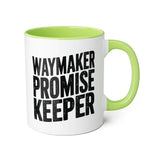 Faith Culture - Waymaker Promise Keeper - Christian Accent Coffee Mug, 11oz Light Green 11oz
