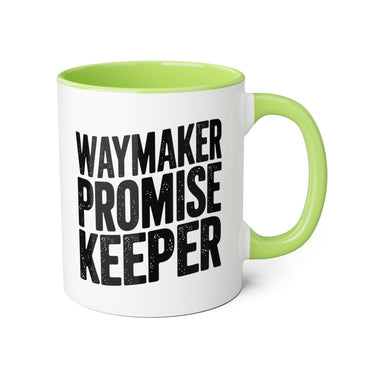 Faith Culture - Waymaker Promise Keeper - Christian Accent Coffee Mug, 11oz Light Green 11oz