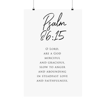 Faith Culture Good Psalm 86:15 Christian Matte Poster | Minimal Typography Scripture Wall Art Print