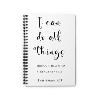 Faith Culture Philippians 4:13 Spiral Journal | I Can Do All Things Faith Writing Journal