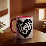 Faith Culture - Jesus in My Heart - Christian Accent Coffee Mug, 11oz Red 11oz