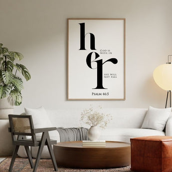 God Is Within Her - Psalm 46:5 - Christian Wall Art