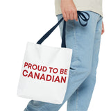 Faith Culture – Proud to Be Canadian Tote Bag | Everyday Patriot Carryall 13" × 13'' Navy