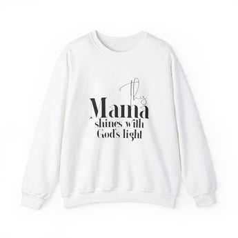 Faith Culture - This Mama Shines with God's Light - Christian Unisex Heavy Blend™ Crewneck Sweatshirt