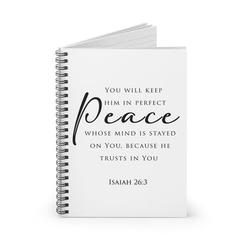 Faith Culture Isaiah 26:3 Spiral Journal | Perfect Peace Christian Scripture Journal