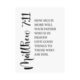 Faith Culture - Matthew 7:11 Christian Poster God Gives Good Things Scripture Wall Art