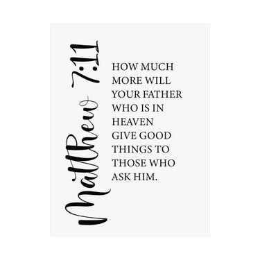 Faith Culture - Matthew 7:11 Christian Poster God Gives Good Things Scripture Wall Art