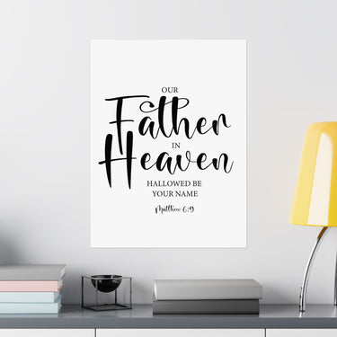 Faith Culture - Our Father in Heaven Christian Poster Matthew 6:9 Scripture Wall Art