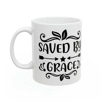 Faith Culture - Saved By Grace - Christian Coffee Ceramic Mug 11oz