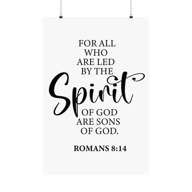Faith Culture - Romans 8:14 Christian Poster Led by the Spirit Scripture Wall Art 24″ x 36″ Matte
