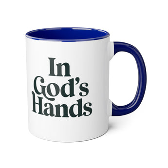 Faith Culture - In God’s Hands - Christian Accent Coffee Mug, 11oz Blue 11oz