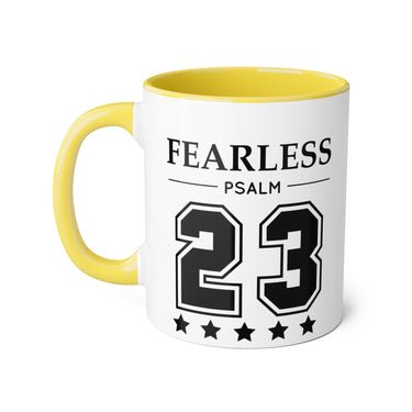 Faith Culture - Fearless Psalm 23 - Christian Accent Coffee Mug, 11oz