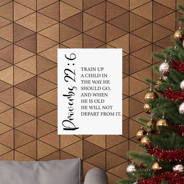 Faith Culture - Train Up a Child Christian Poster Proverbs 22:6 Scripture Wall Art