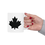 Faith Culture – Black Maple Leaf Mug – 11oz & 15oz | Bold Canadian Identity Cup