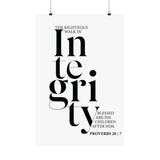 Faith Culture - Walk in Integrity Christian Poster Proverbs 20:7 Scripture Wall Art