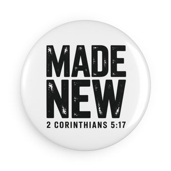 Faith Culture Made New Round Magnet – 2 Corinthians 5:17 | Christian Fridge Magnet, 2.25 inch