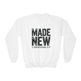 Made New Christian Youth Sweatshirt | 2 Corinthians 5:17 White