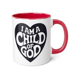 Faith Culture - I Am a Child of God - Christian Coffee Mug, 11oz Red 11oz