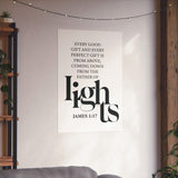 Faith Culture - Every Good Gift Christian Poster James 1:17 Father of Lights Scripture Wall Art