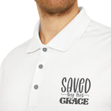 Faith Culture - Saved by His Grace - Christian Unisex Performance Polo by adidas® White