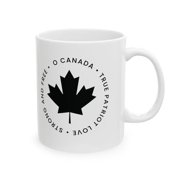 Faith Culture – O Canada True Patriot Love Mug – 11oz & 15oz | Minimalist Black Canadian Heritage Cup