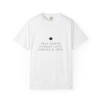 Faith Culture - True North Patriot Love Unisex T-Shirt – White | Minimalist Canadian Anthem Tee