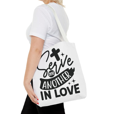 Faith Culture - Serve One Another in Love Christian Tote Bag - Galatians 5:13 Bible Verse