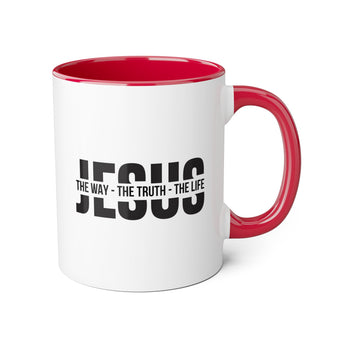 Faith Culture - Jesus The Way, The Truth, The Life - Christian Accent Coffee Mug, 11oz Red 11oz