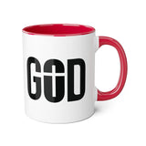 Faith Culture - GOD of the Cross - Christian Accent Coffee Mug, 11oz Red 11oz