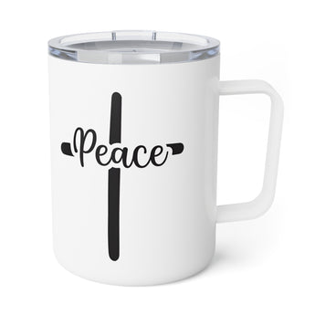 Faith Culture – Peace Cross – Christian Coffee and Tea Mug, 10oz 10oz White