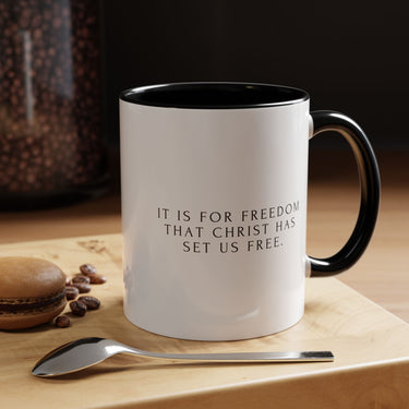 Faith Culture - Christ Has Set Us Free Christian Mug, 11oz & 15oz | Galatians 5:1 Freedom Reminder
