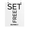 Set Free Christian Poster | Galatians 5:1 Bible Verse Wall Art 16" x 20" (Vertical)
