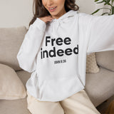 Free Indeed Christian Hoodie | John 8:36 Bible Verse Apparel