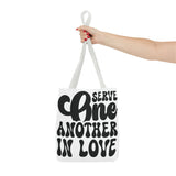 Faith Culture - Serve One Another in Love Christian Tote Bag - Inspirational Bible Verse Galatians 5:13