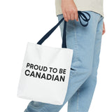 Faith Culture – Proud to Be Canadian Tote Bag | Bold Statement Carryall for Everyday Patriotism 13" × 13'' Navy
