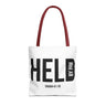 Held by Him Tote Bag | Isaiah 41:10 Christian Tote Bag 16" × 16'' Red
