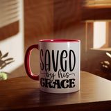 Faith Culture - Saved by His Grace - Christian Accent Coffee Mug, 11oz